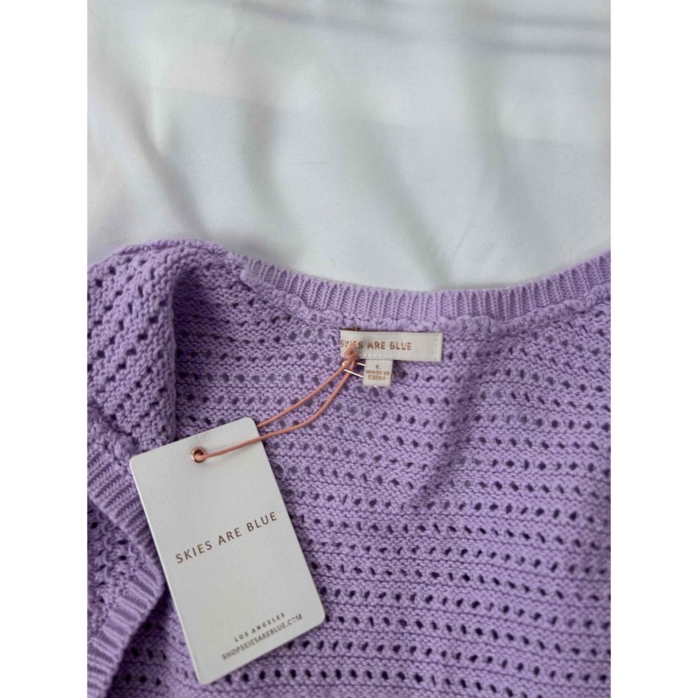 Skies Are Blue Womens Lilac Sleeveless Knit Top Large - Picture 5 of 9